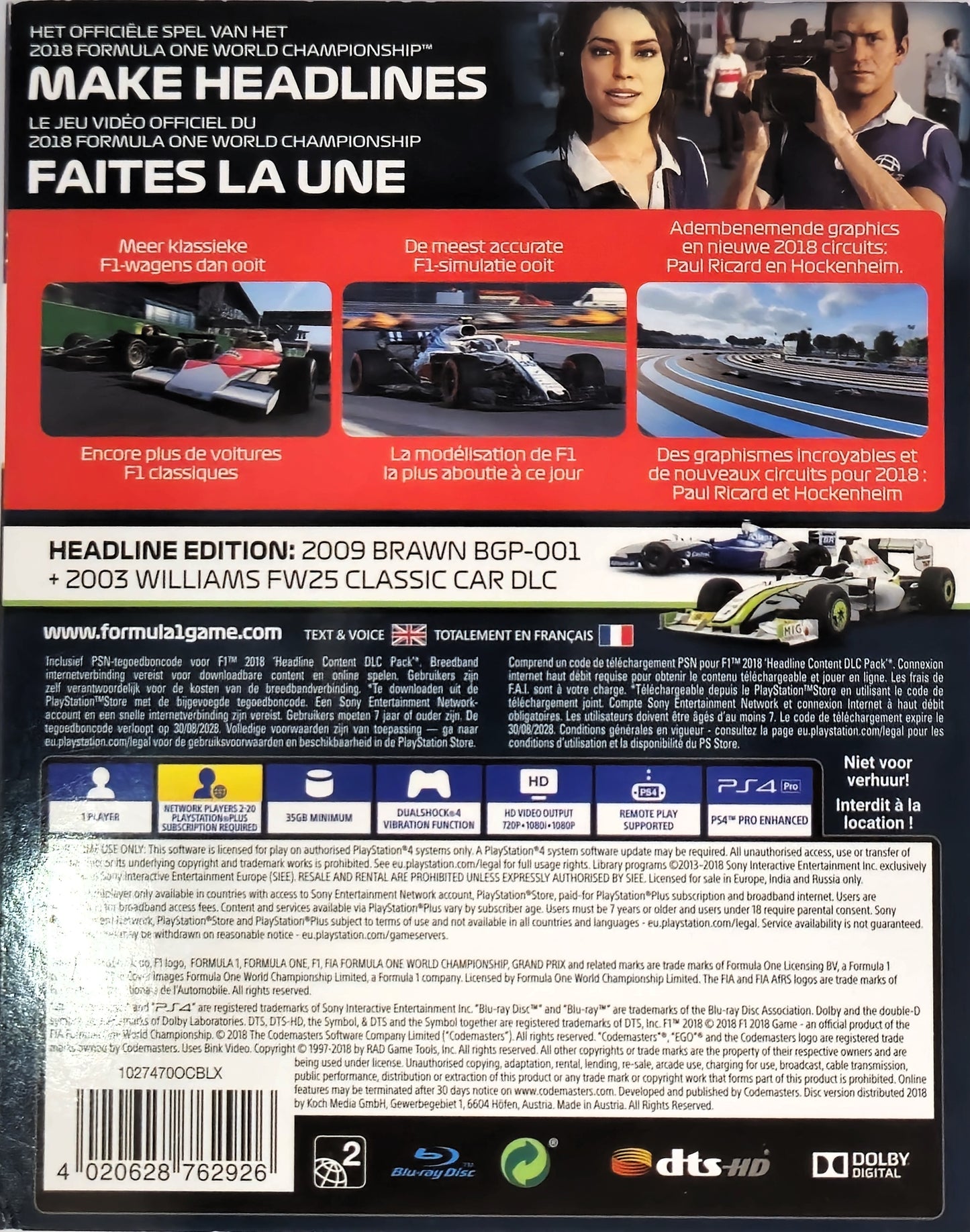 PS4 F1 2018 Headline Edition