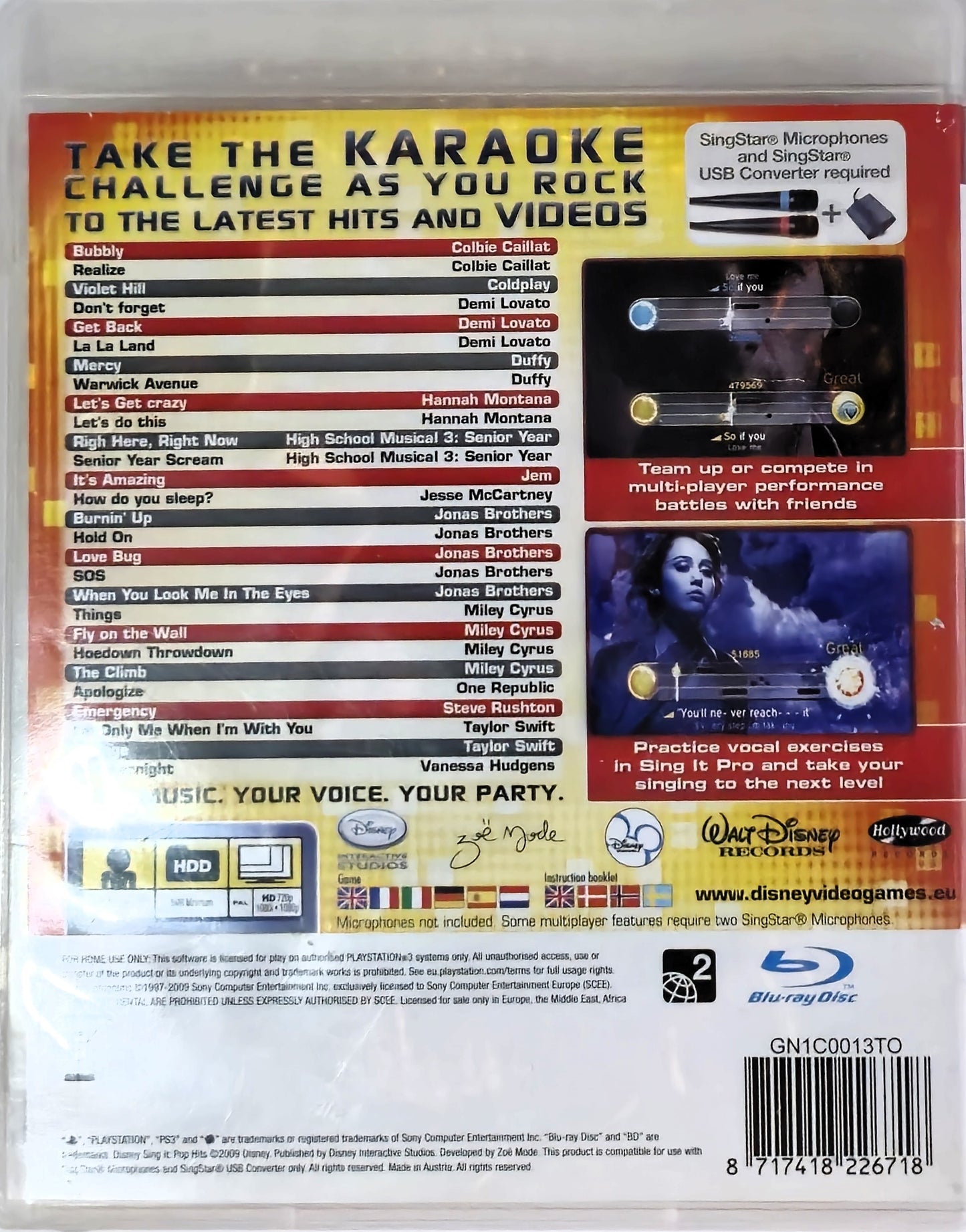 PS3 Disney Sing It Pop Hits