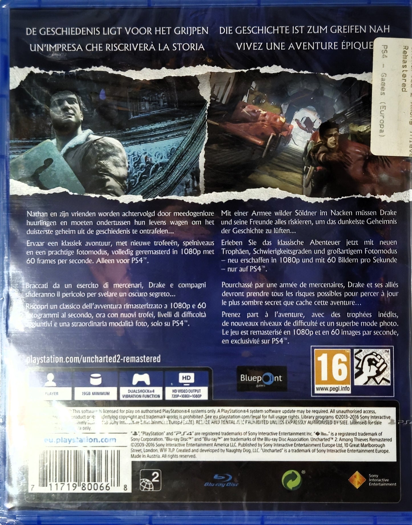 PS4 Uncharted 2 Among Thieves Remastered (NIEUW)