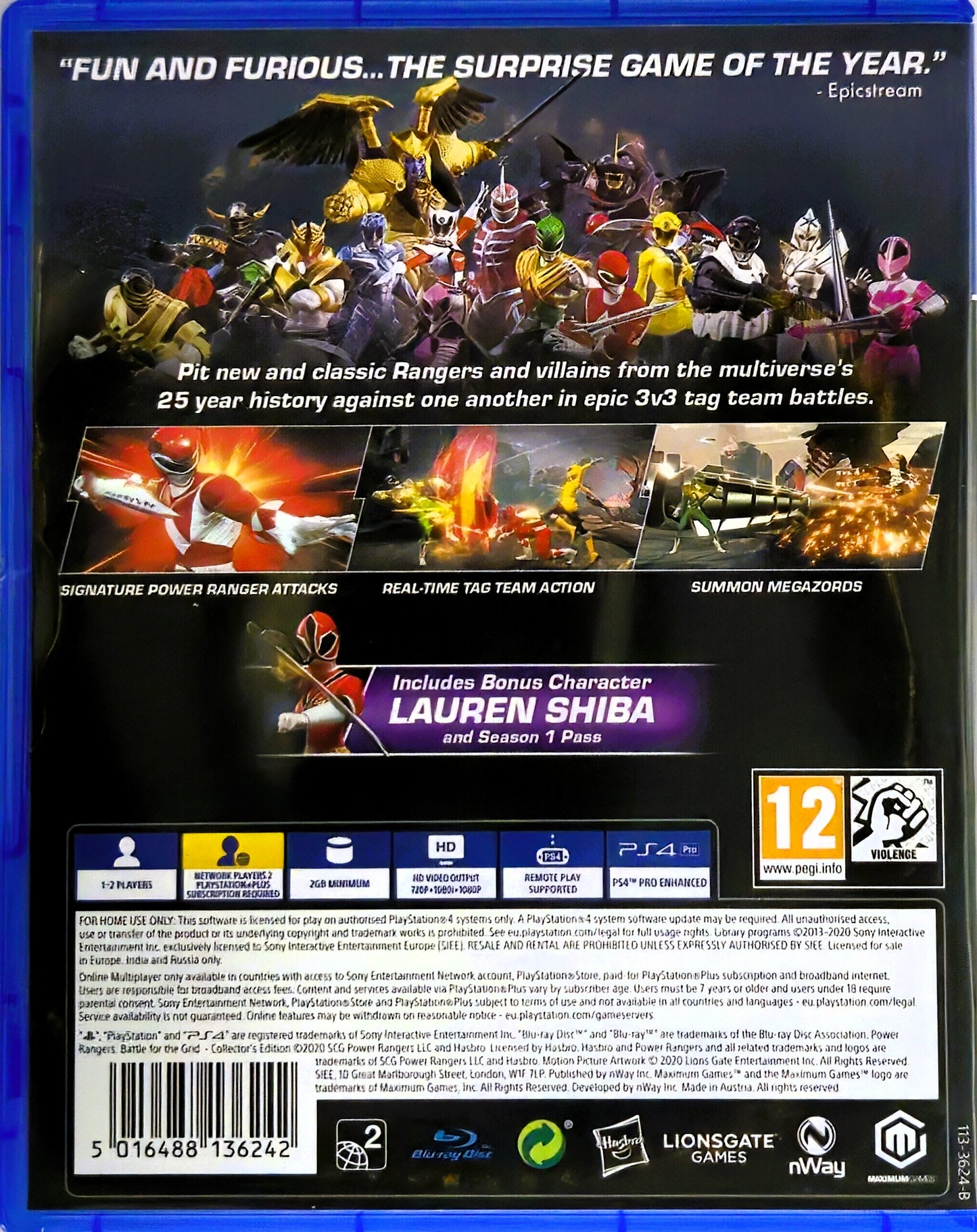 PS4 Power Rangers Bettle of The Grid Collector's Edition