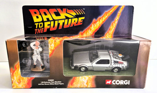 Back To The Future DeLorian & Dock Brown figuur (NIEUW)