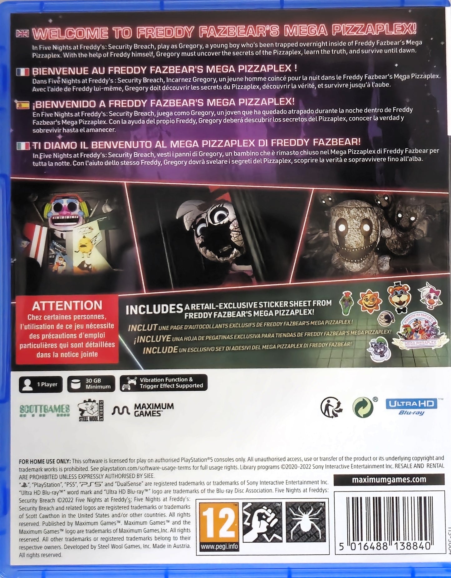 PS5 Five Nights at Freddy's Security Breach