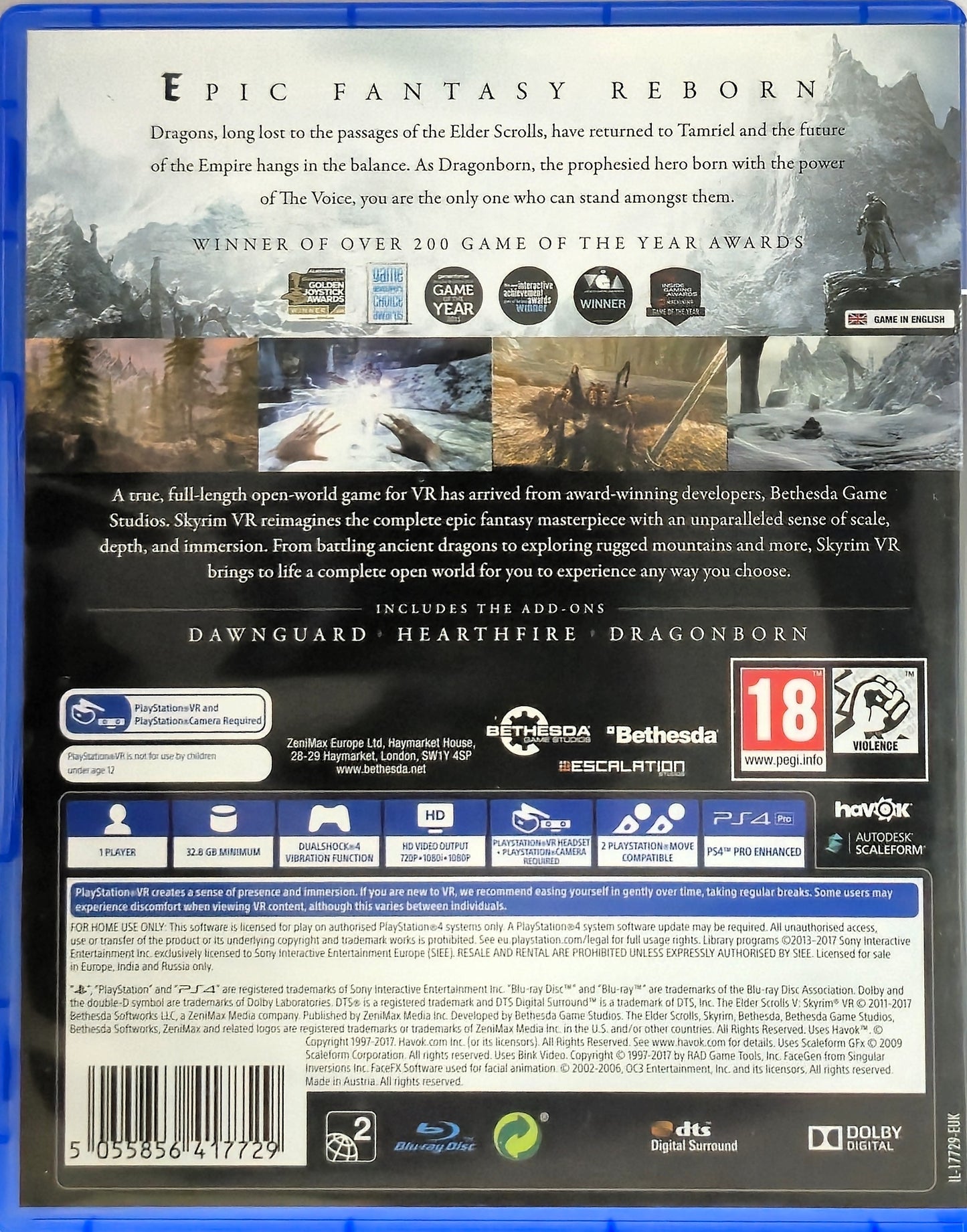 PS4 The Elder Scrolls Skyrim (VR)