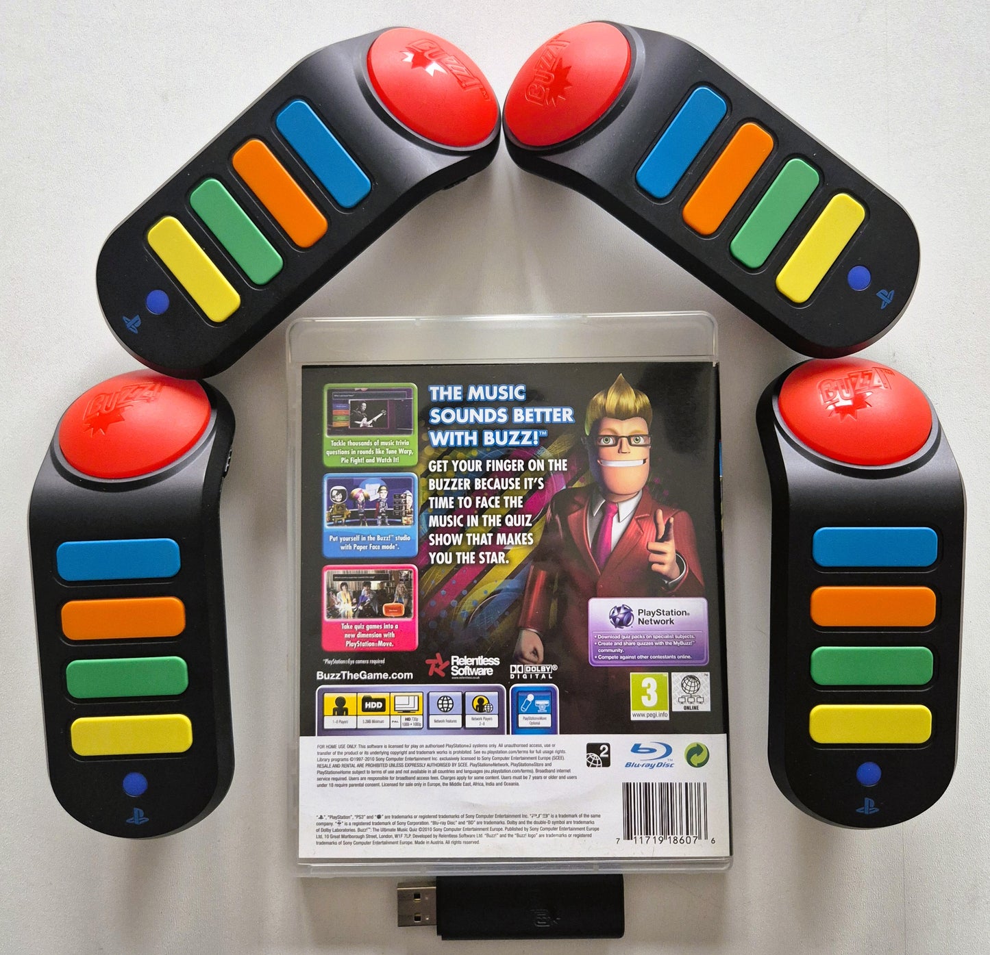 PS3 Playstation 3 Buzz Ultimate Music Quiz Set