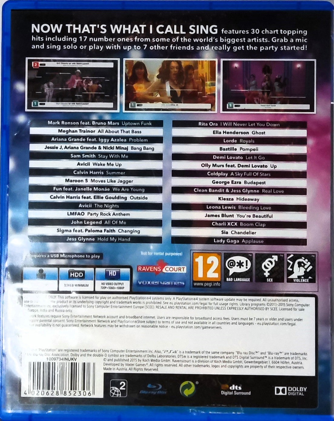 PS4 Now That's What I Call Sing