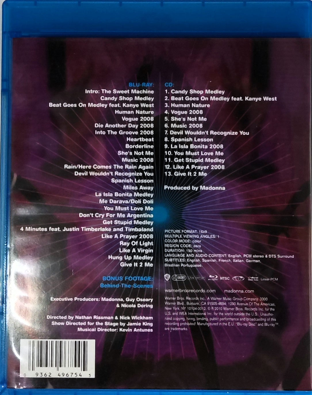 Madonna Sticky Sweet Tour Blu-Ray + CD