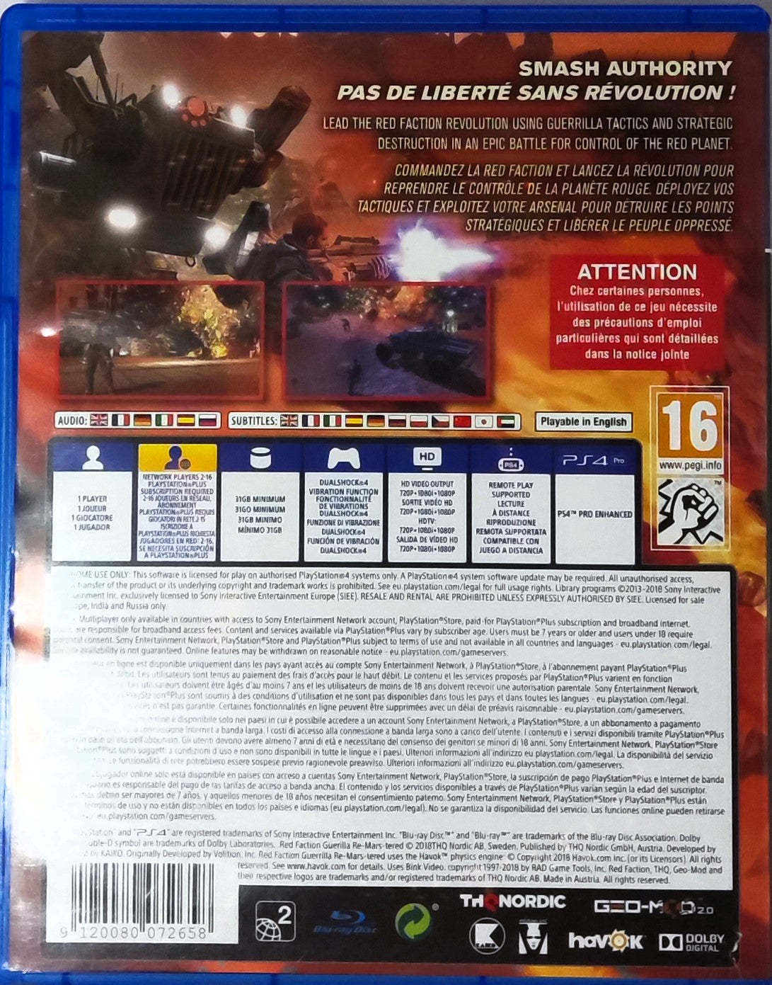 PS4 Red Faction Guerilla Remastered