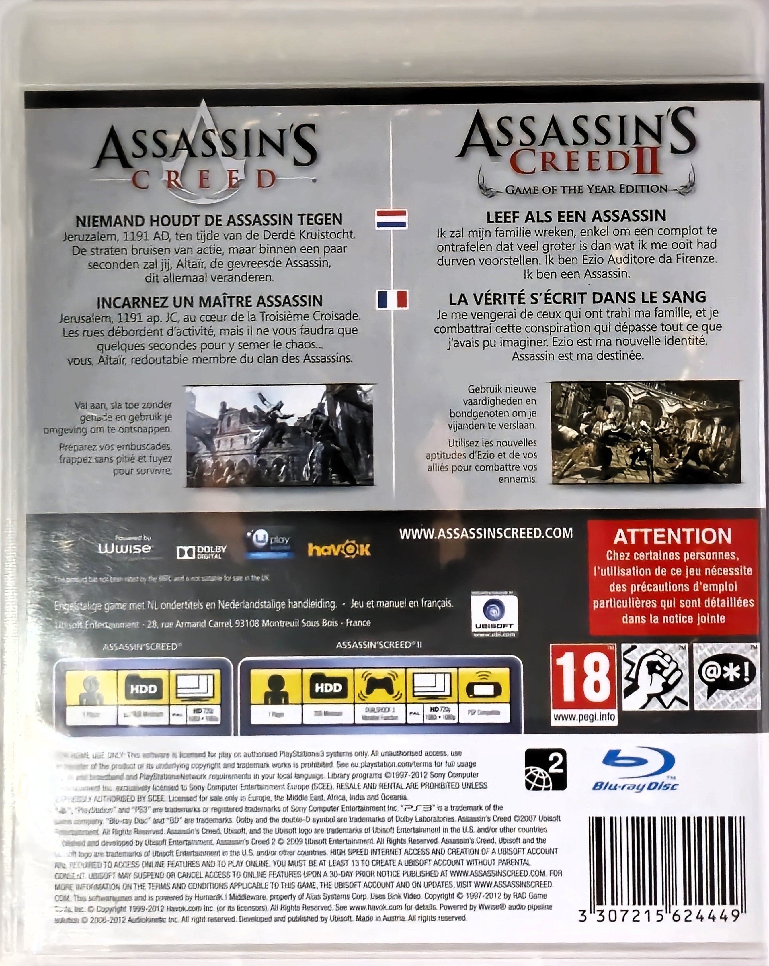 PS3 Assassin's Creed + Assassins Creed II Game of The Year Edition