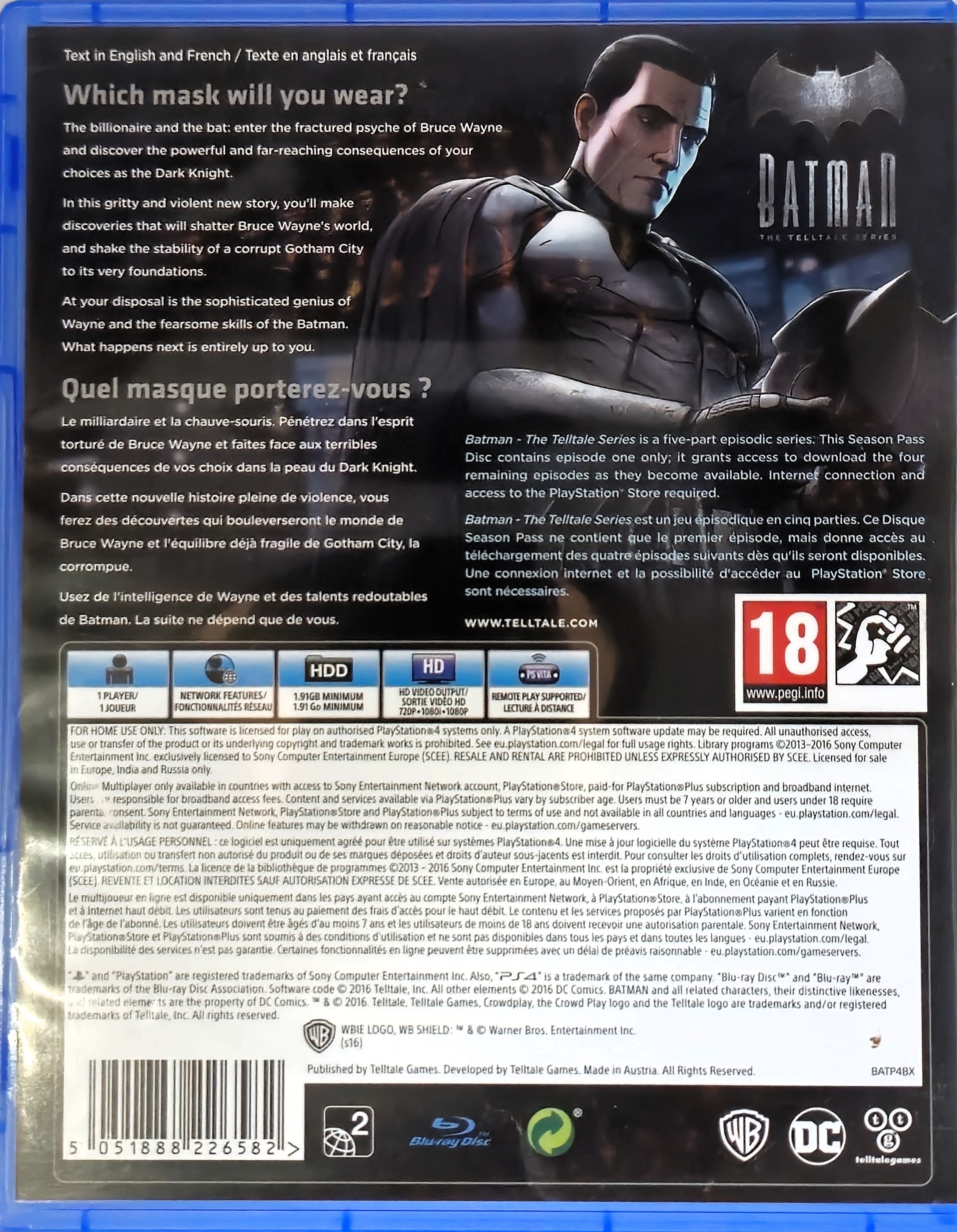 PS4 Batman The Telltale Series