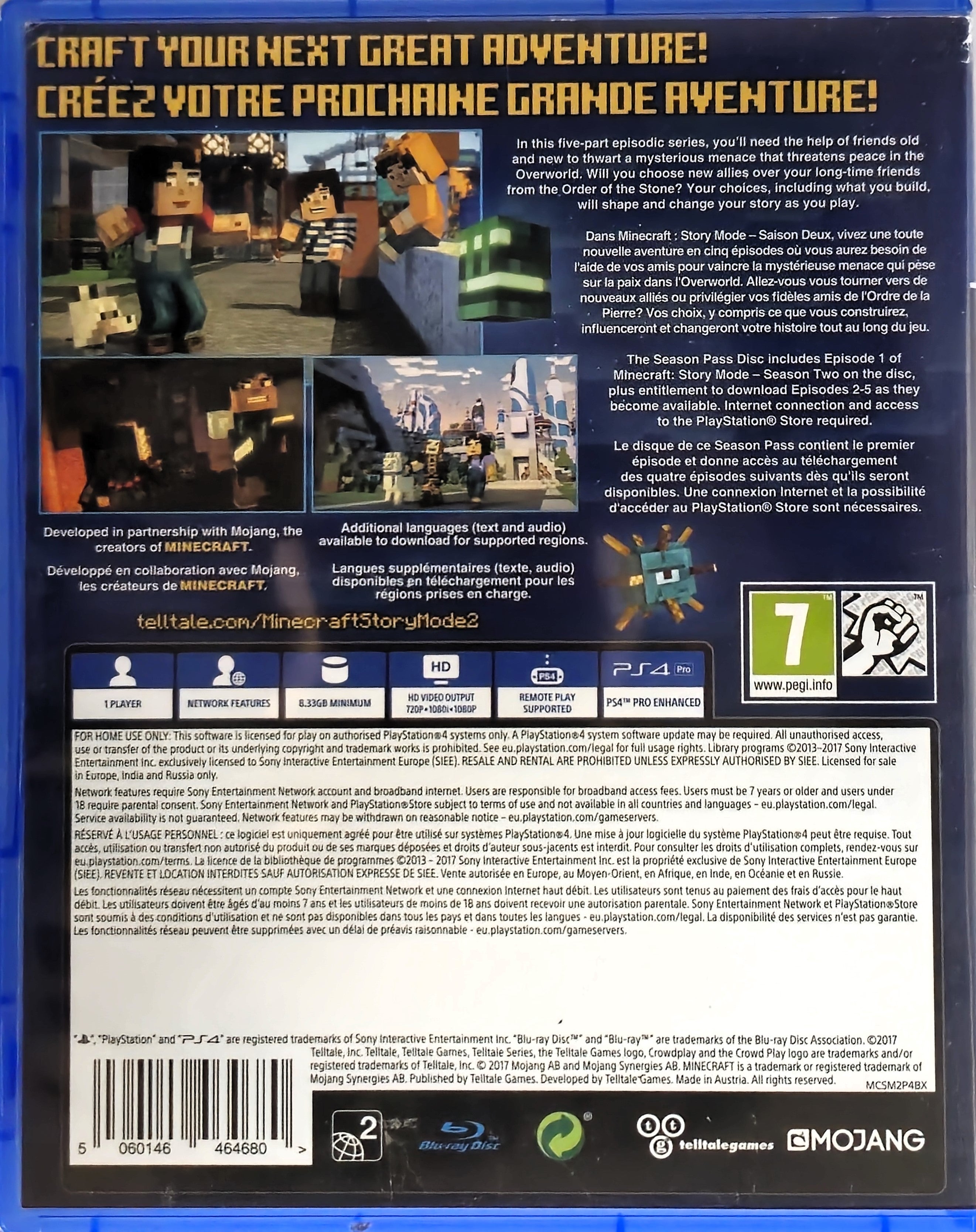 PS4 Minecraft Story Mode Season Two