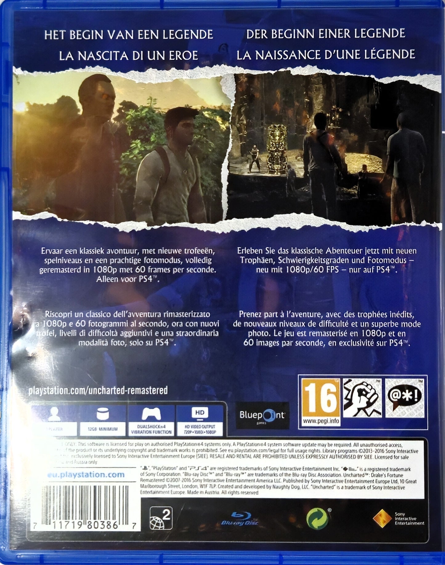PS4 Uncharted Drake's Fortune Remastered