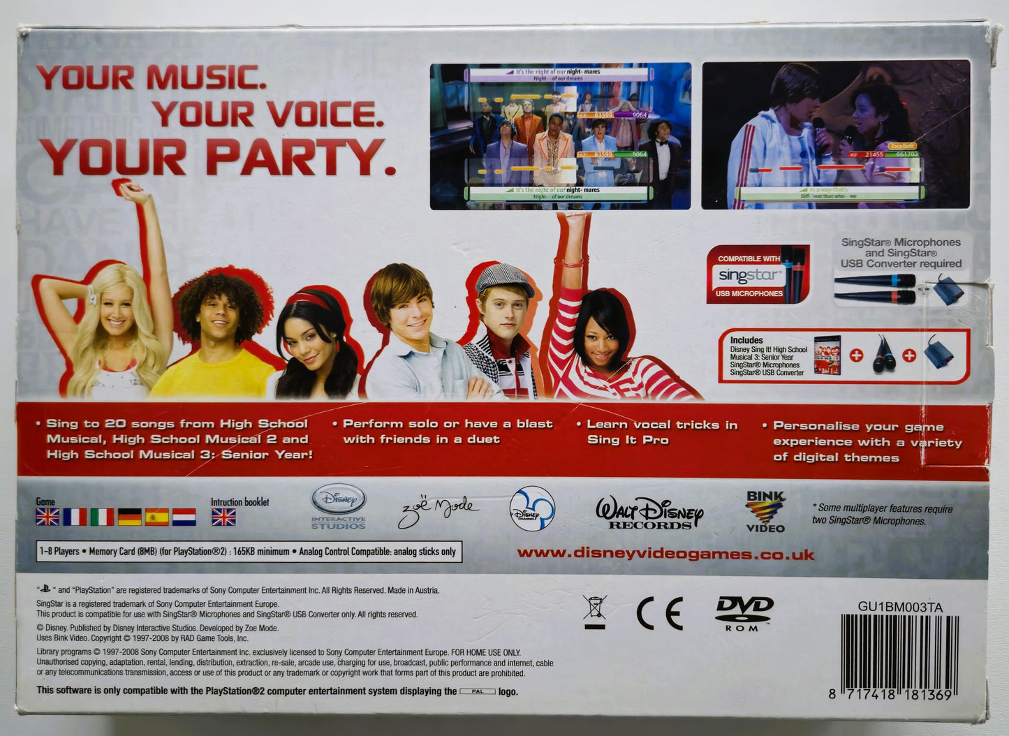 PS3 Disney Sing It High School Musical 3 + Bedraden Microfoon Set