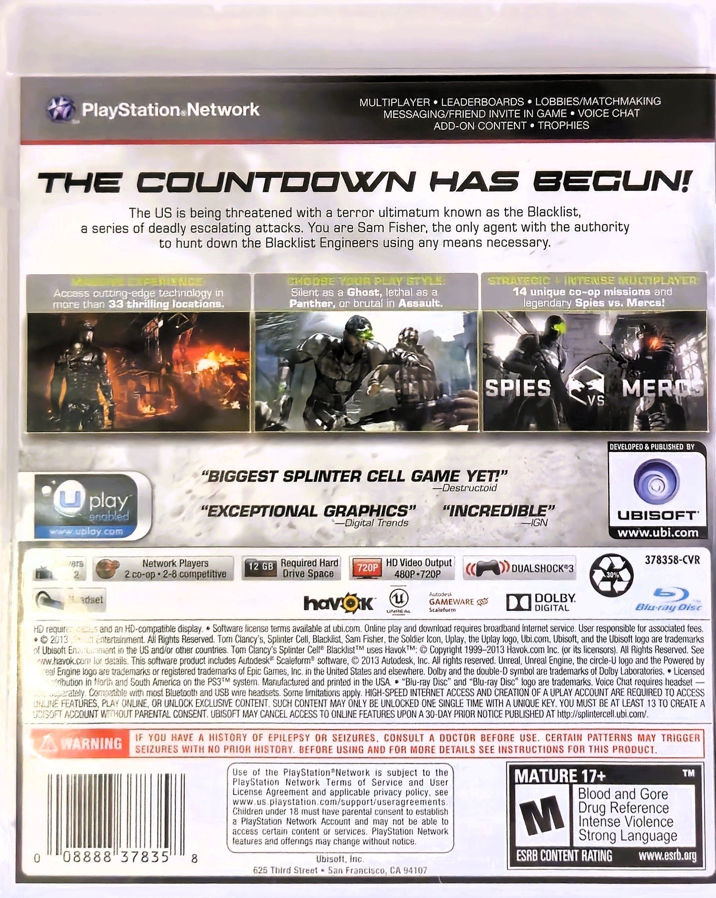 PS3 Splinter Cell Blacklist