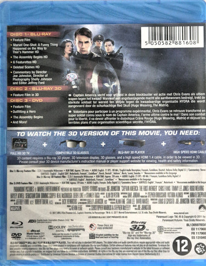 Captain America The First Avenger Limited Blu-Ray 3D + DVD Edition (NIEUW)