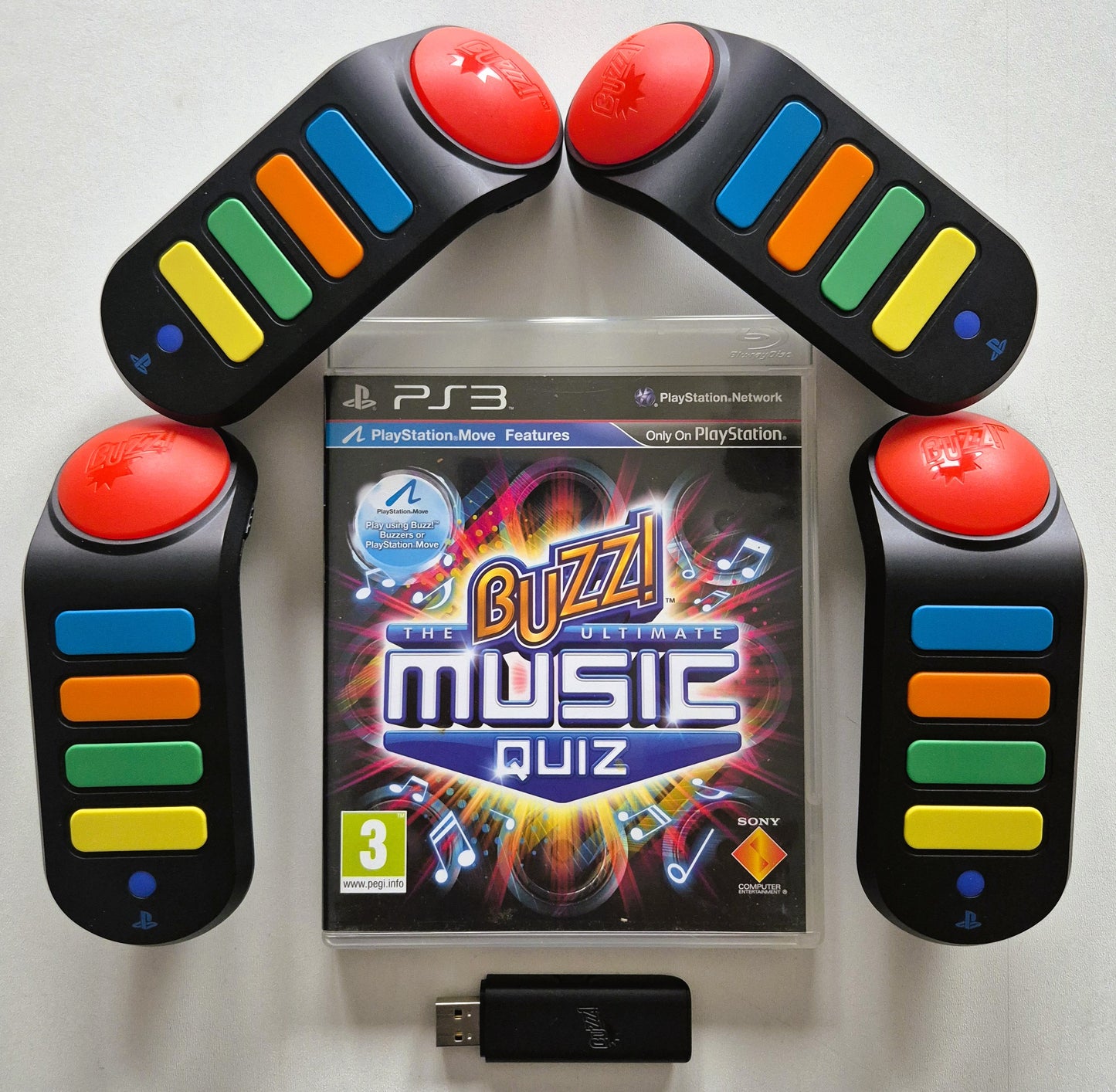 PS3 Playstation 3 Buzz Ultimate Music Quiz Set