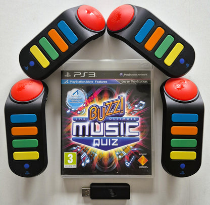 PS3 Playstation 3 Buzz Ultimate Music Quiz Set