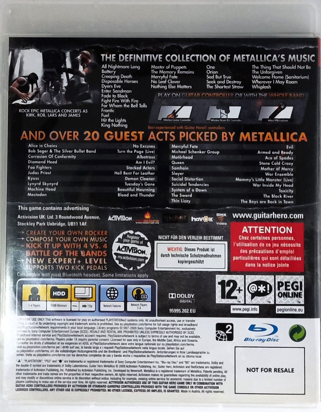 PS3 Guitar Hero Metallica