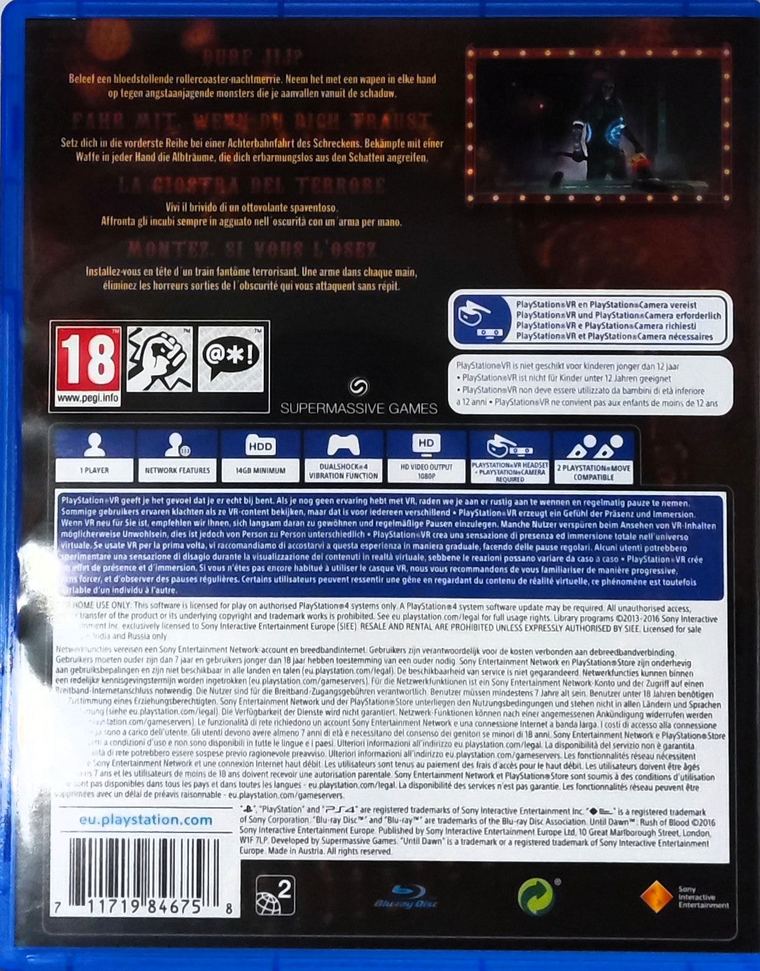 PS4 Until Dawn Rush of Blood