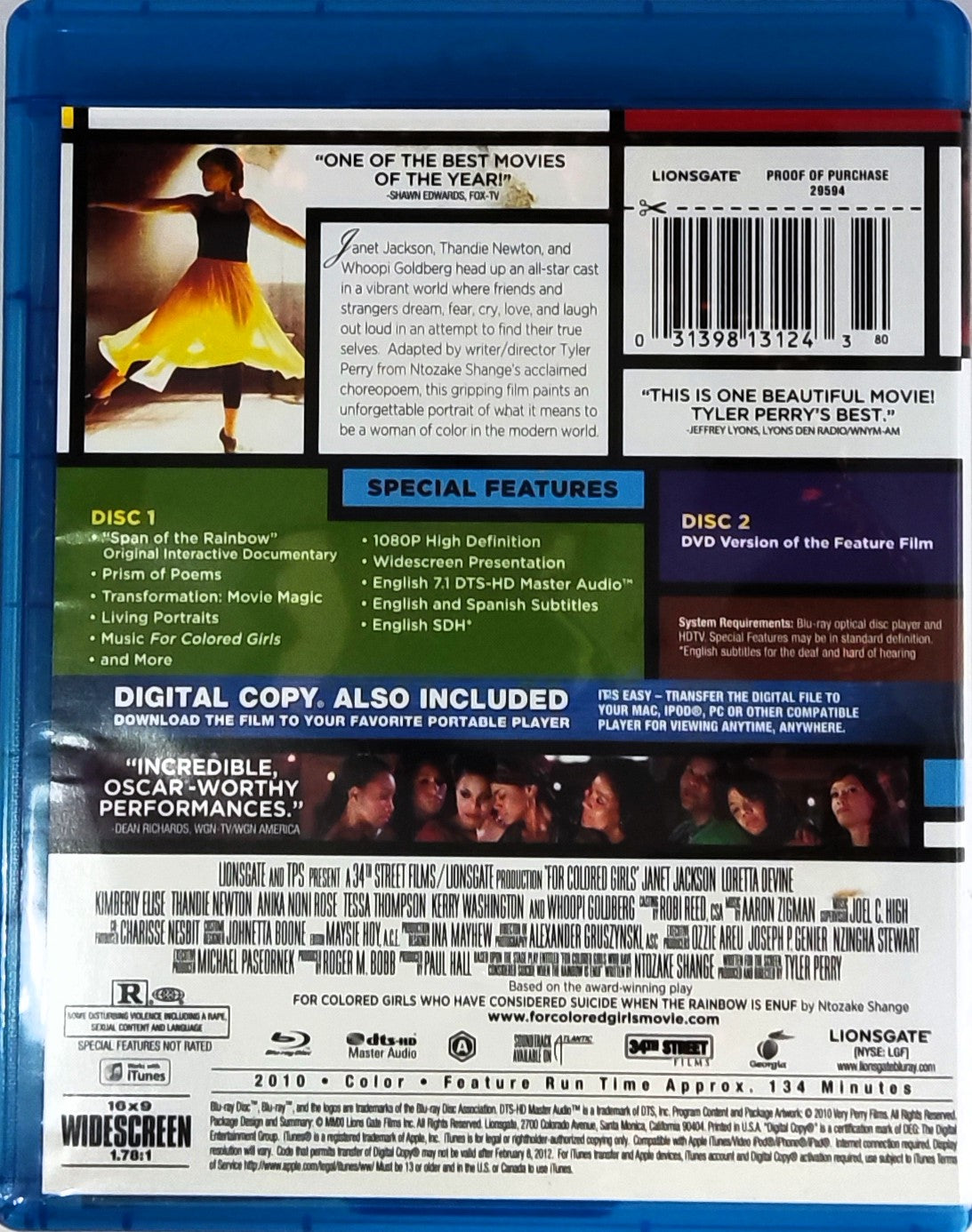 For Coloured Girls Blu-Ray + DVD + Digital Copy