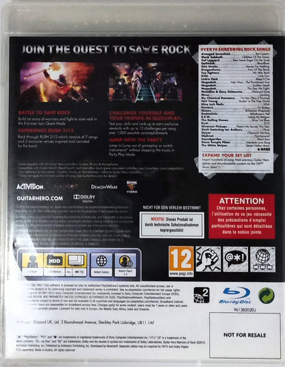 PS3 Guitar Hero Warriors of Rock (jeu uniquement)