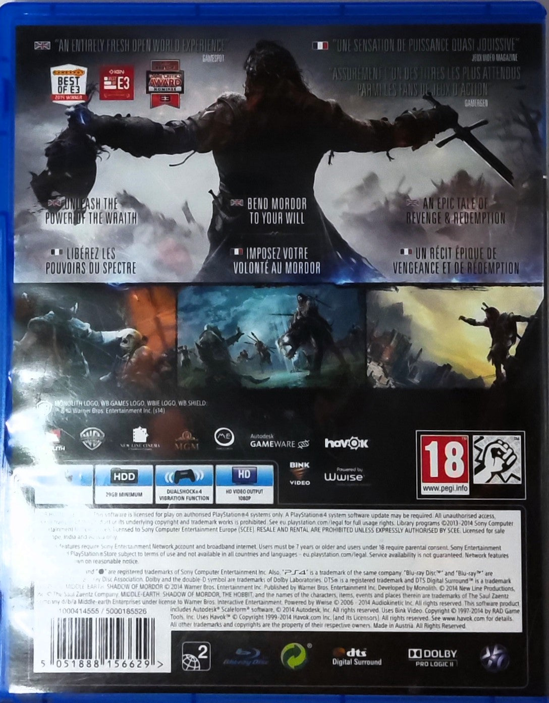 PS4 Shadow of Mordor