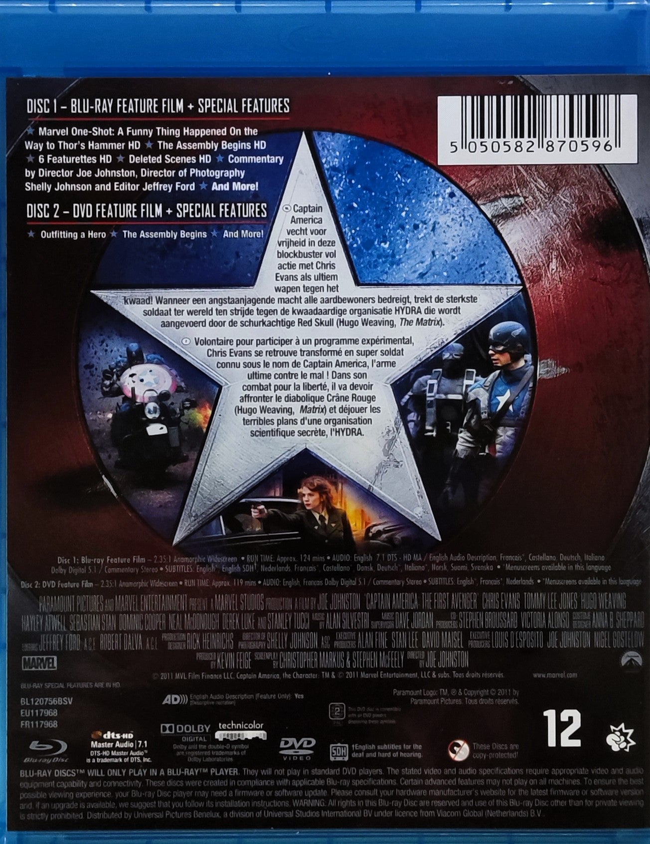 Captain America The First Avenger Blu Ray + DVD